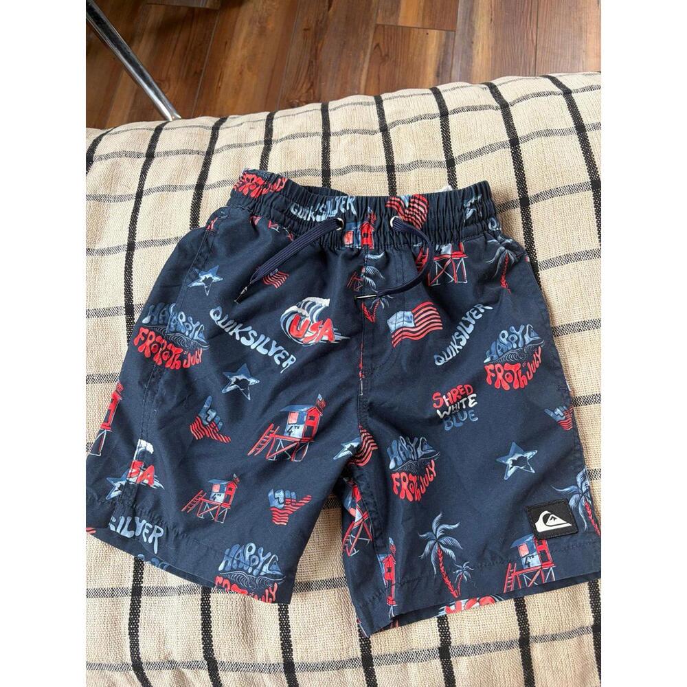 Youth Quiksilver Swim Trunks size 6 boys. One run